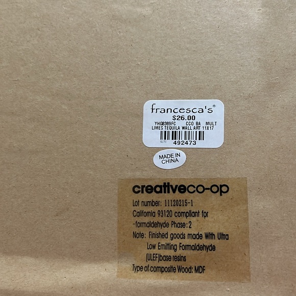 11x17 Wall Art Sign Tequila from Francesca’s - Picture 2 of 8